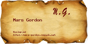 Mars Gordon névjegykártya